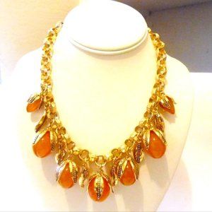 R. J, Graziano "Floral Exotica" Bead and Leaf Charm Necklace